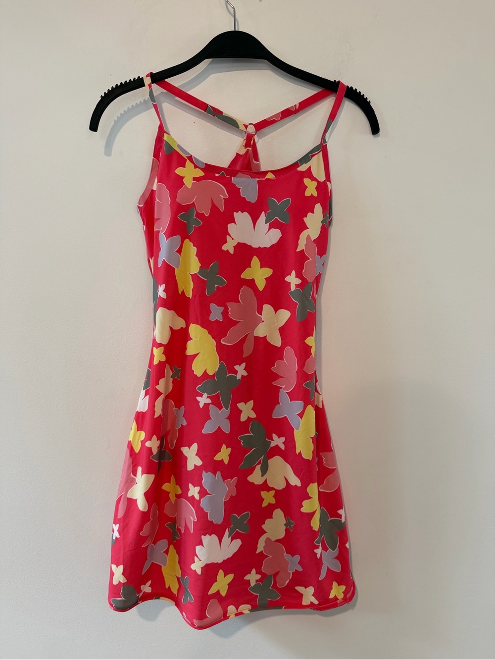 NWT Outdoor Voices Red Floral Athletic Dress with Yellow & Gray Accents Small